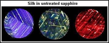 silk in untreated sapphires