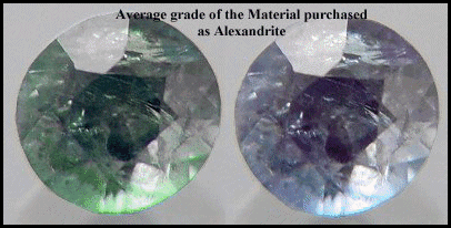 Color-change chrysoberyl sold as alexandrite