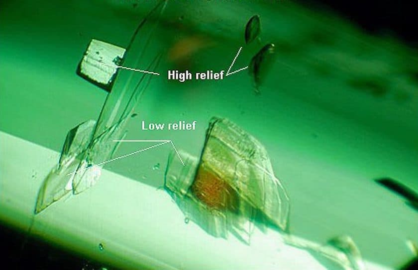 gemstone optical properties - inclusion RI