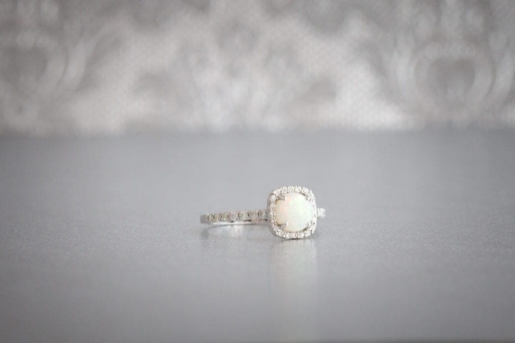 opal in claw prong setting - opal engagement ring stone