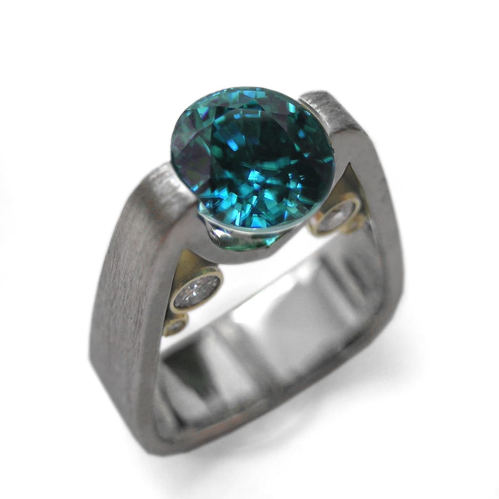 blue zircon ring