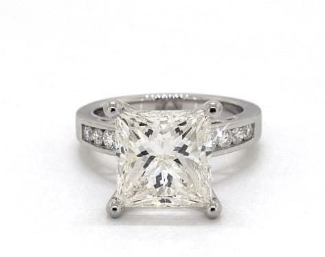 five-carat diamond ring - princess cut with channel-set diamonds