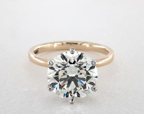 five-carat diamond guide - round solitaire engagement ring