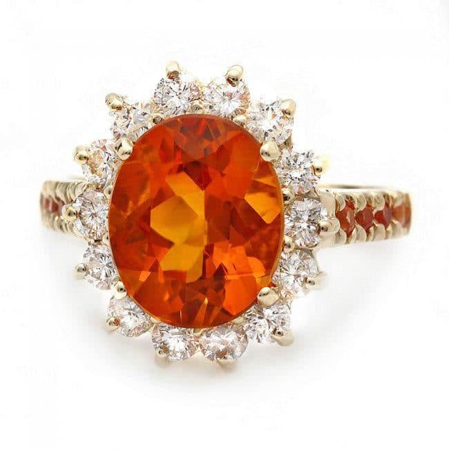 intense orange citrine engagement ring