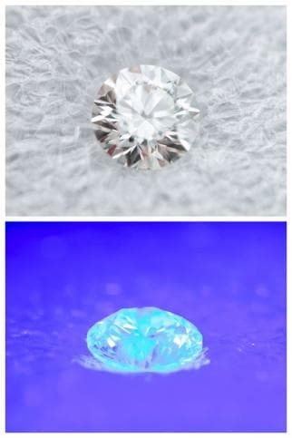 blue fluorescence of a natural diamond