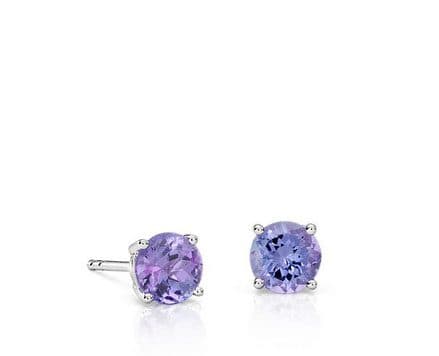Example of December Birthstones: Tanzanite Stud Earrings Blue Nile