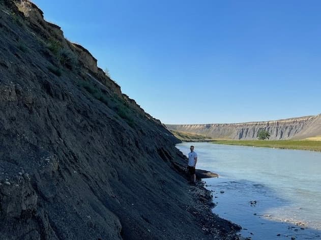 mining at the river 2 - Lethbridge, Alberta