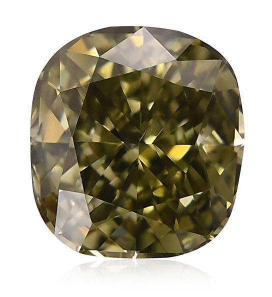 cushion fancy dark si1 chameleon diamond
