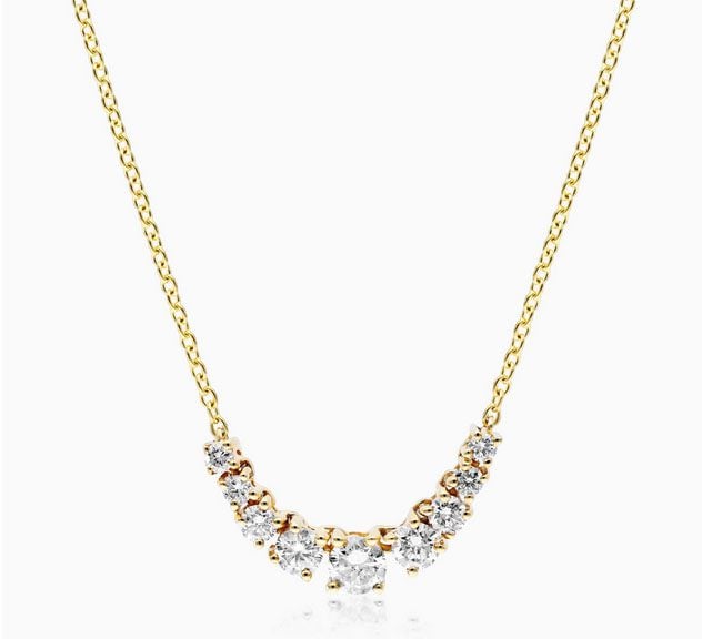 14K Yellow Gold Graduated Diamond Necklace James Allen